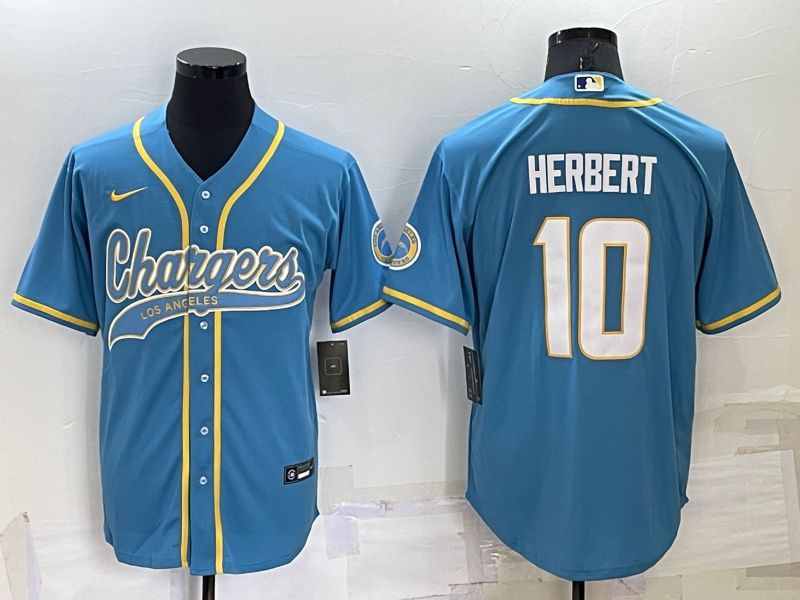 Men Los Angeles Chargers #10 Herbert Blue 2022 Nike Co branded NFL Jersey->green bay packers->NFL Jersey
